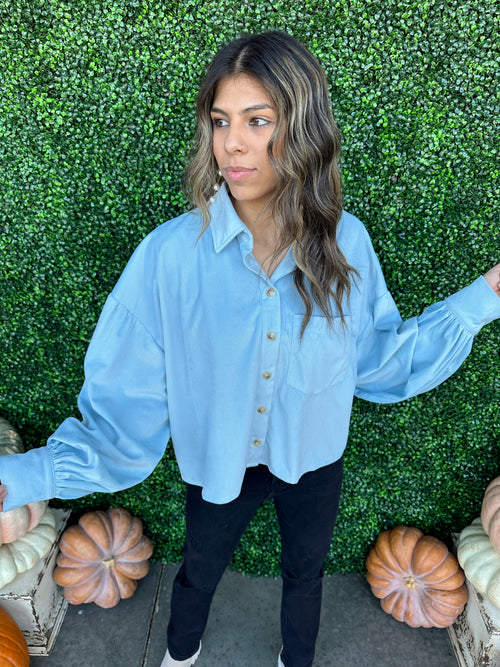 Button Up Corduroy Jacket Top