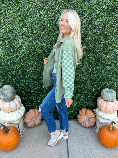 Check Denim Jacket