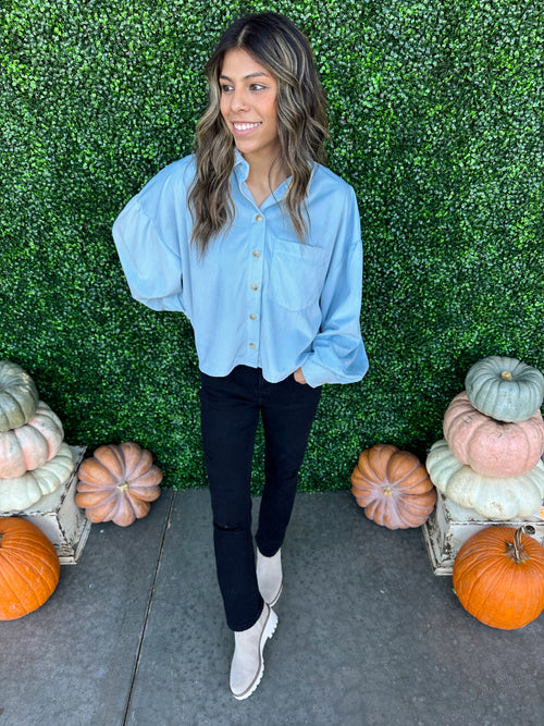 Button Up Corduroy Jacket Top