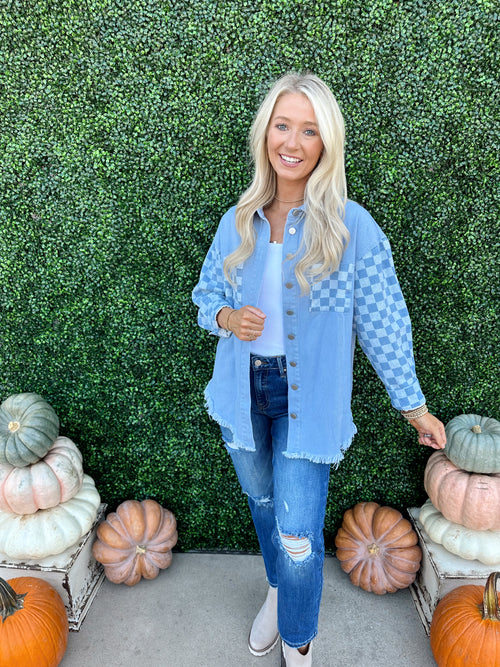 Check Denim Jacket