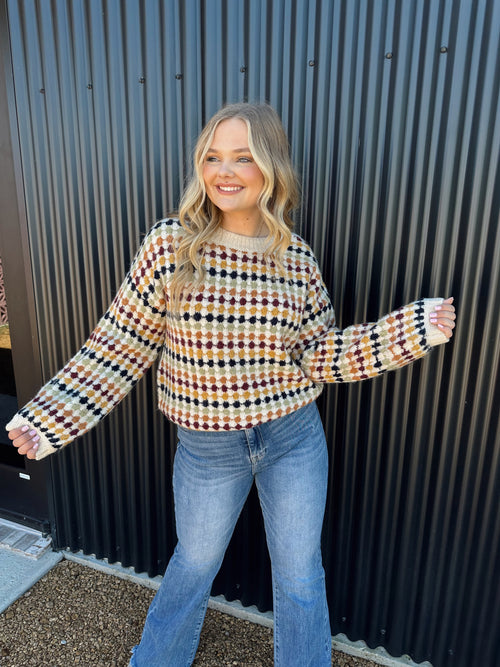 Multicolor Crew Knit Sweater