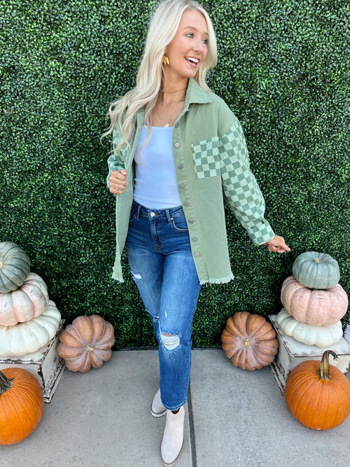 Check Denim Jacket