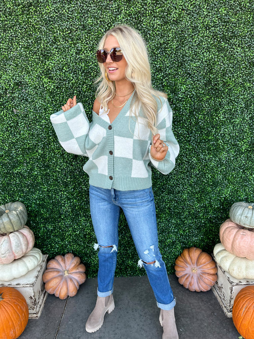 Check Pattern Cardi