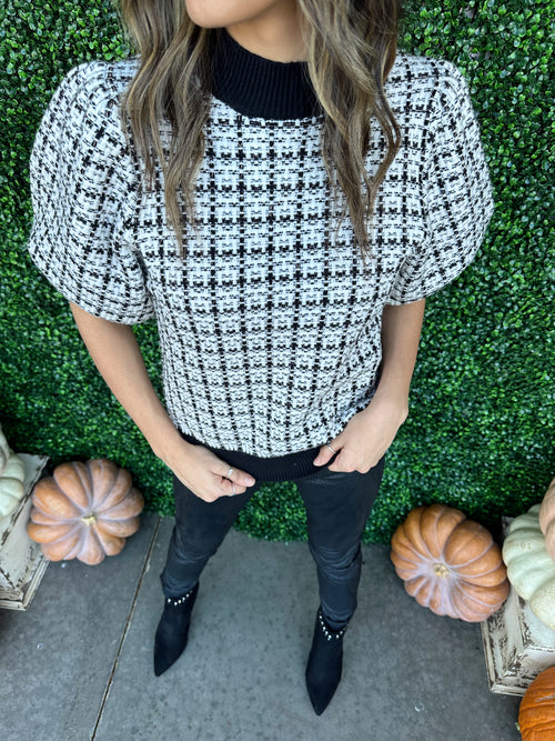 Balloon Sleeve Knit Top