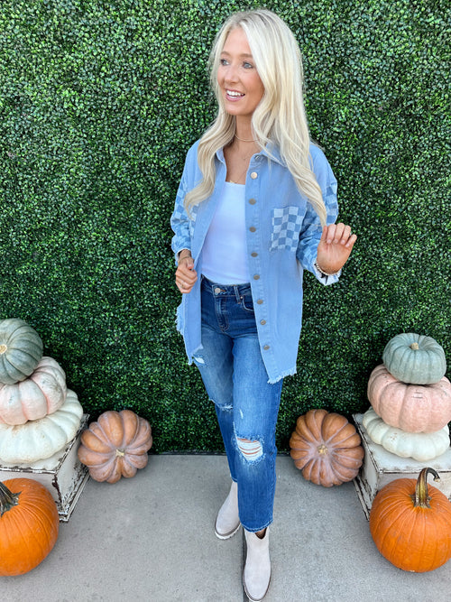 Check Denim Jacket