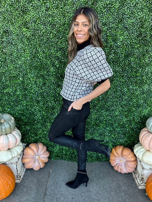 Balloon Sleeve Knit Top