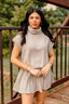 Turtleneck and Pleated Skirt Set