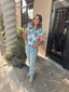 Embroidered Puff Sleeve Floral Top