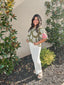 Embroidered Puff Sleeve Floral Top