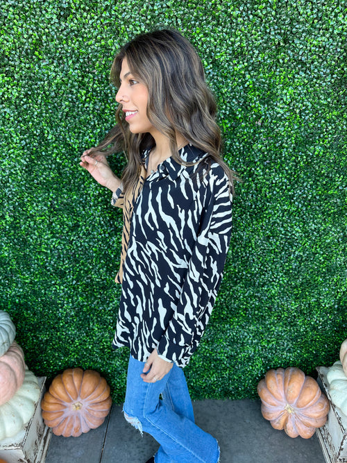 Two Tone Printed Button Down