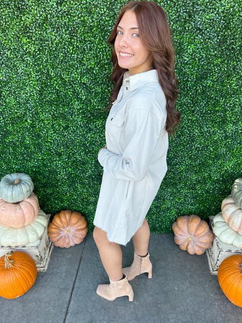 Corduroy Button Down Dress
