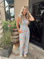 Smocked Waist Front Zip Jumpsuit