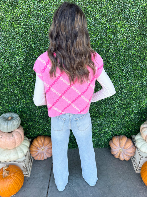 Chain Print Knit Vest Top