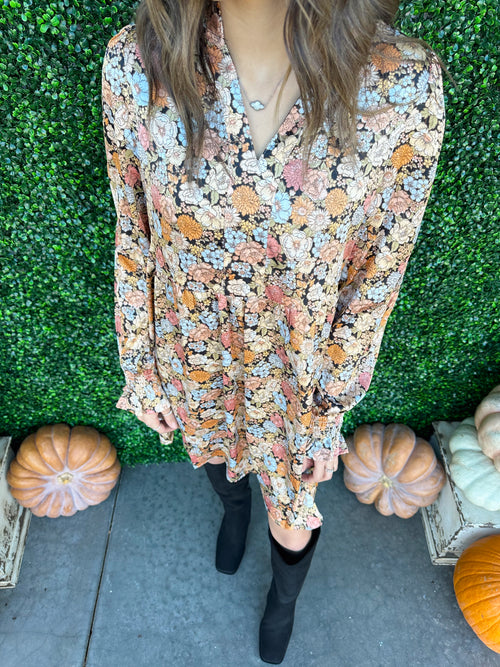 Long Sleeve Floral Dress