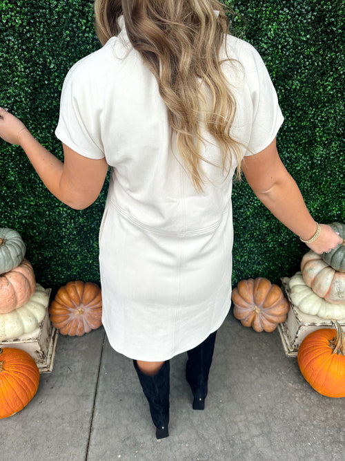Short Sleeve Suede Dress