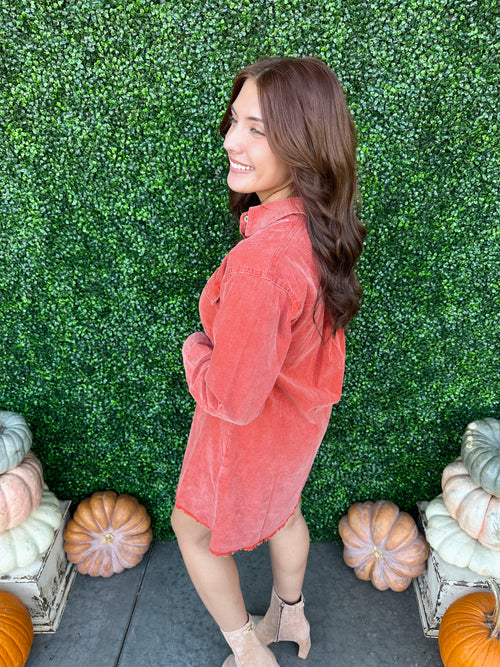 Corduroy Button Down Dress