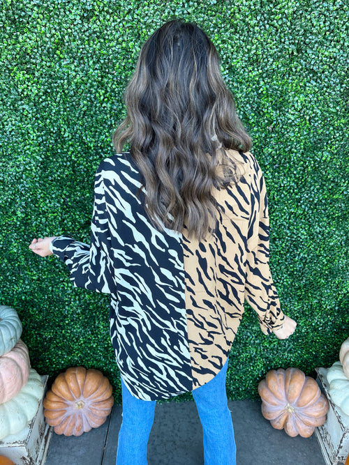 Two Tone Printed Button Down
