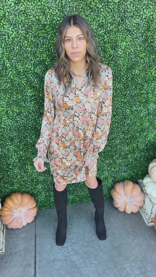 Long Sleeve Floral Dress