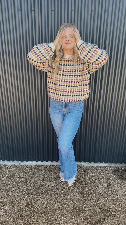 Multicolor Crew Knit Sweater