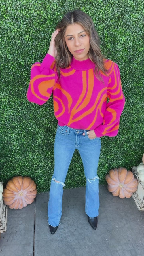 Swirl Print Sweater
