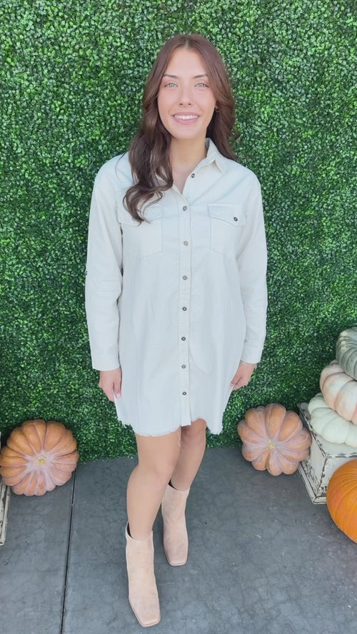 Corduroy Button Down Dress