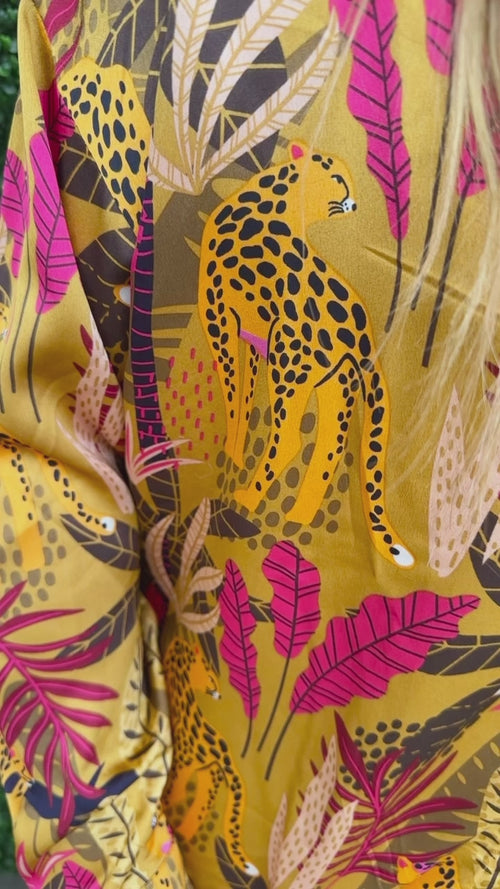 Jungle Print Long Sleeve Button Down