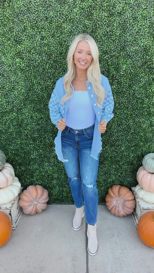 Check Denim Jacket