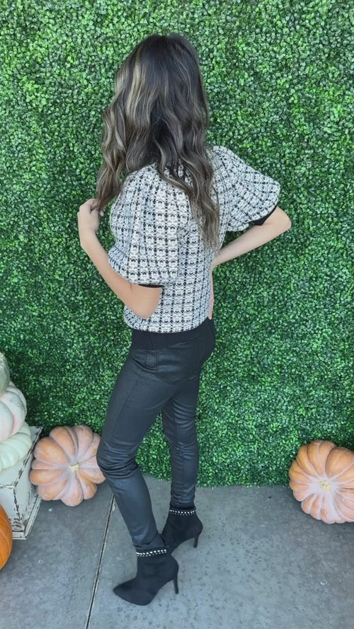 Balloon Sleeve Knit Top