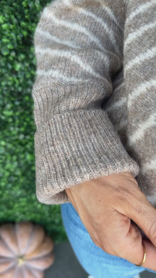 Ribbed Stripe Dolman Sweater