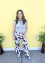 Cow Print Wide Leg Jean