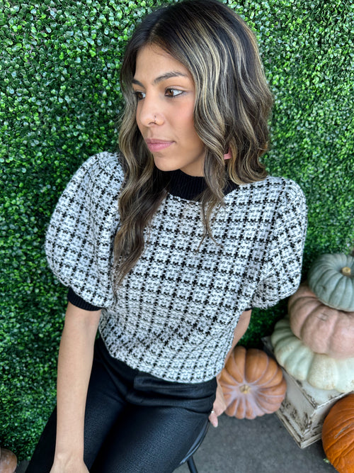 Balloon Sleeve Knit Top