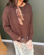 Chocolate Lace Trim Sweater