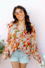 Floral Tie Neck Blouse