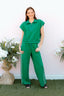 Cap Sleeve Half Zip and Pants Set