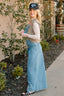 Pintuck Wide Leg Jean