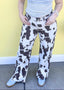 Cow Print Wide Leg Jean
