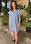 Drop Sleeve Striped Mini Dress