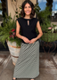 Diagonal Striped knitted Skirt