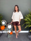 Polka Dot Quarter Sleeve Sweater