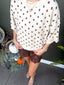 Polka Dot Quarter Sleeve Sweater