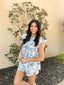 Patterned Peplum Top Set