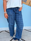 Med Wash Plaid Barrel Jean
