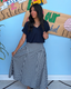 Drop Waist Gingham Maxi Skirt