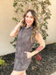 Leopard Twill Washed Shirt Dress