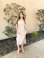 Solid Side Slit Knit Midi Dress