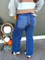 HR Dark Blue Wide Leg Jean