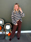 Stripe Casual Knit Crewneck Sweater