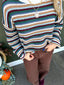 Stripe Casual Knit Crewneck Sweater