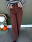 Brown Patch Pocket Wide Leg Jean