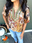 Floral Print Contrast Detail Top